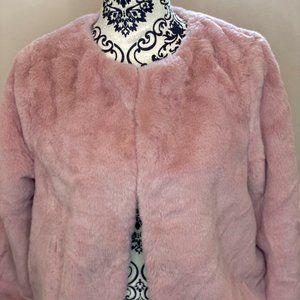 H&M Cotton Candy Pink Faux Fur Jacket